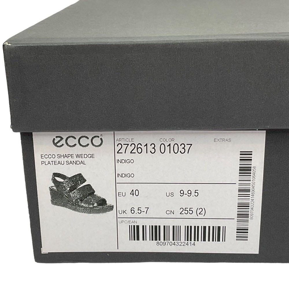 Ecco Shoes Women Sandals Sz 9-9.5 EU 40 Shape Wedge Plateau Leather $180 Nib - Picture 10 of 12